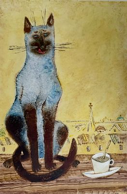 В .Худобко "milk coffee". 39х27 см., 2006 год. авторский принт.