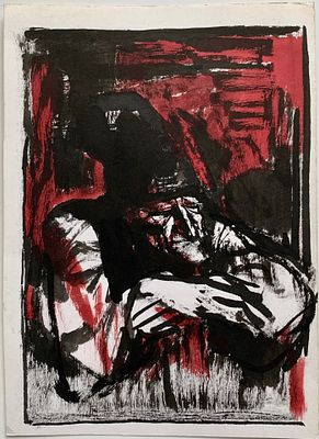 [+эскиз с оборота] Богдеско Илья. Старик. Поиск образа к книге художника &laquo;Кошелек с двумя 