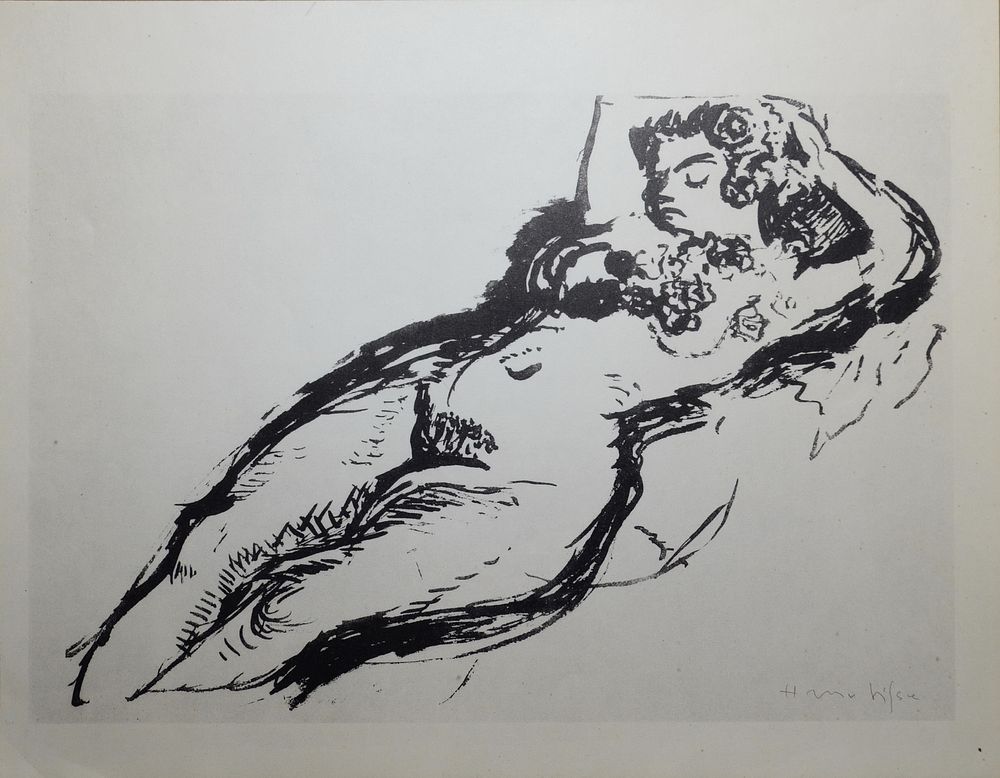 Обнаженная. Анри Матис. 1947г. Бумага, литография. Размер 22.5х29.0(р.и.). Под изображением 
