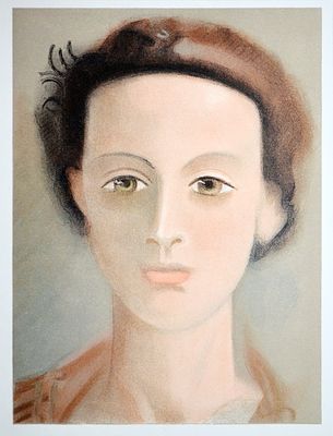 Портрет молодой женщины. Андре Дерен. 1939 год. Бумага, цветная литография. Печать Мурло. 
