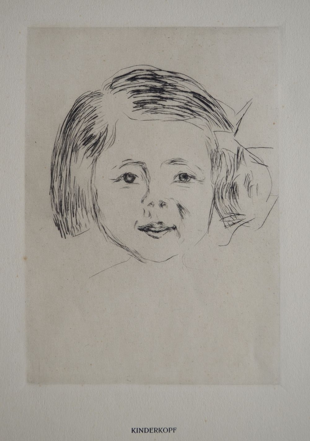 Эдвард Мунк (Edvard Munch) (1863-1944). Голова девочки. 1908. Бумага, оригинальный офорт 
