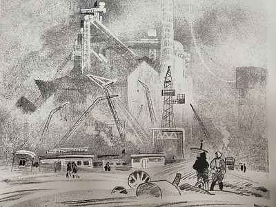 Владимир Ветрогонский "В морозный день" , литография 1969 год. 47-56 см.изображение 