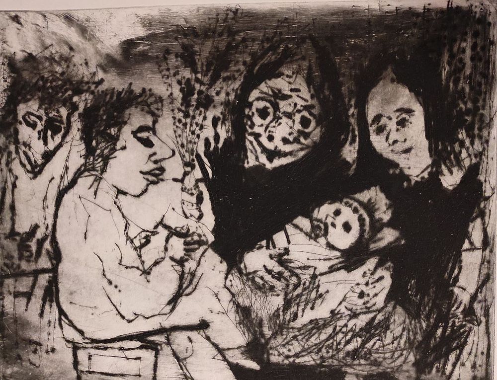 Арон Зинштейн , гравюра сух.игла 40-30 см.бумага . Арон Иосифович Зинштейн (род. 1947)— 