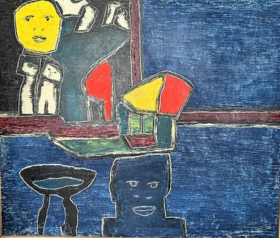 Б.Кошелохов холст масло , 100-95 см.2012 год. Один из героев ленинградского андеграундного 