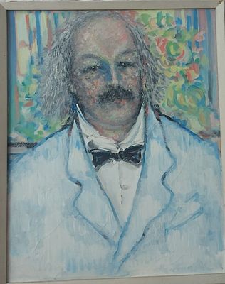 Ю.Гобанов "Портрет художника Александра Носова"(ученика Владимира Стерлигова), 1970 год 