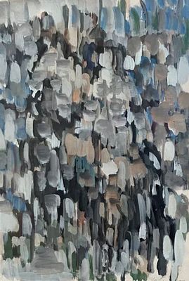 Юрий Гобанов "Всадник" 1997 год , бумага масло, 30-21 см. Юрий Иванович Гобанов (1941-2016). 