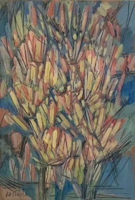 Юрий Гобанов "Деревья", 1997 год, бумага масло 30-21 см. Юрий Иванович Гобанов (1941-2016). 