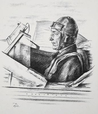 &laquo;Портрет Богородцкого&raquo; (для альбома &laquo;Красный военный воздушный флот&raquo;), 1932 г. ДОТИРАЖНЫЙ ЛИСТ! 