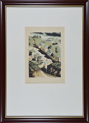 6.	Голубая жизнь. Конашевич В.М. 1931г. бумага, автолитография. Размер рамы: 32.0 х 23.5; 17.5 