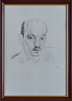 10.	Портрет Анненков Ю. 1921 год. Бумага, цинкография. Размер рамы: 23.5 х 32.0.
В хорошем 
