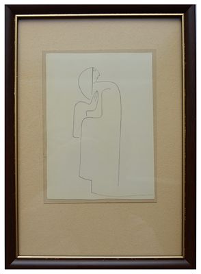 14.	Эйзенштейн Сергей. Эскиз из мексиканской серии. Бумага, факсимильная печать. 
Размер рамы: 