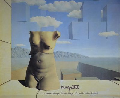 Рене Магритт. Плакат 1980года. Бумага, лито - офсет. Размер: 50.0 х 60.0(р.и.). В хорошем 
