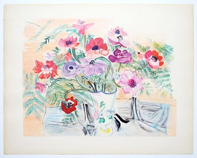 . Анютины глазки. Рауль Дюфи. Raoul Dufy (1877 - 1953).1940-е гг. Бумага, лито-офсет. Размер: 