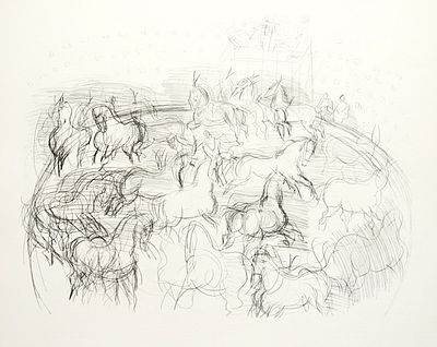 Цирк. Рауль Дюфи. Raoul Dufy (1877 - 1953). 1949.год. Бумага, лито-офсет. Размер: 53.0 &times; 41,8. 