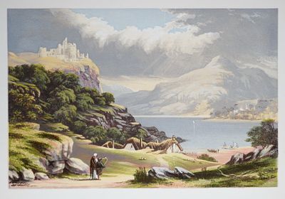 Европейский пейзаж". Цветная гравюра на дереве, опубликованная в 1865 году в Лондоне в сборнике 
