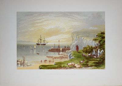 "Европейский пейзаж". Цветная гравюра на дереве, опубликованная в 1865 году в Лондоне в 