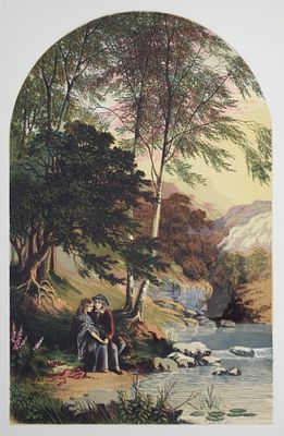 . "Европейский пейзаж". Цветная гравюра на дереве, опубликованная в 1865 году в Лондоне в 