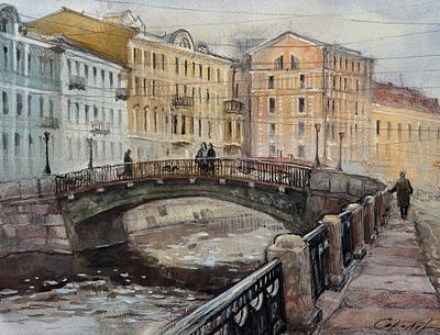 "Мойка" бумага акварель, 30-40 см.Е.Соколова.