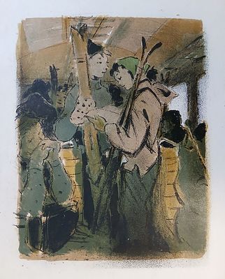 Матюх В." В поезде." 1959. лист 61,5х47, из. 46х35,5 см. Вера Фёдоровна Матюх (1910-2003) — 