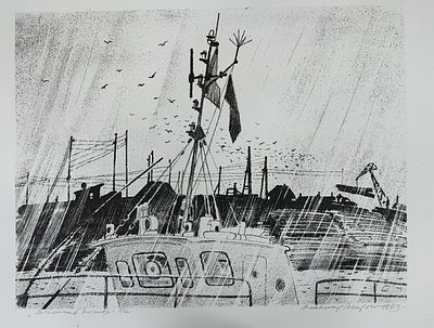 В .Ветрогонский "Весенний дождь" 1983 год, 50-63 см.литография 5 номер из 12.работа происходит 