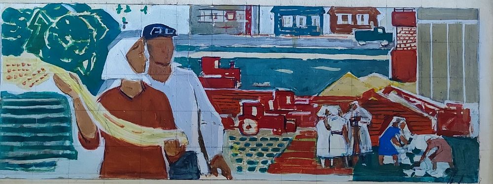В. Григорьев 20-54 см. бумага гуашь.1972 год.Ленинград.