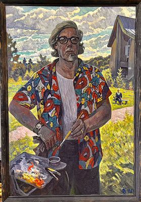 Орест Бетехтин (1928-2020 годы) ."Автопортрет" 120-80.5 см.1985 год.
Орест Георгиевич Бетехтин 