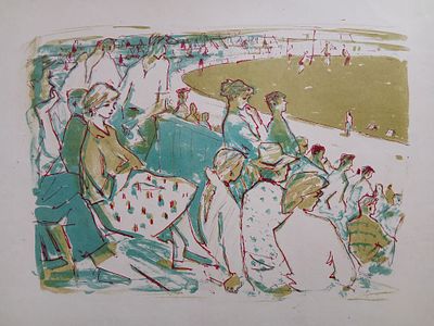 Матюх В. На стадионе. 1959. лист 55х72, из. 35х50.