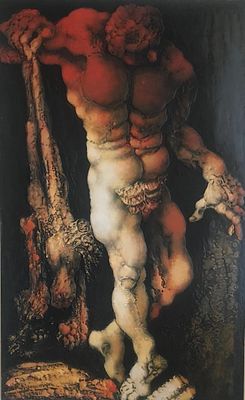Михайлов Вячеслав Саввич (род.1945) Геракл. 2011. Холст, левкас, акрил. 120 &times; 80 см. Слева 