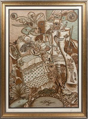 Из коллекции В. и Л. Носкиных] Геннадиев А. Чета. 1970-е гг. Бумага, цв. литография. Размер по 