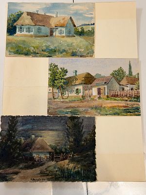И.Вельц .1918 ГОД!!! АКВАРЕЛЬ на открытках , в одном лоте 3 штуки.