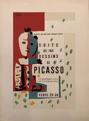 Плакат. Пабло Пикассо. VERVE №29-30 в 1959 год. Бумага, литография. 
Размер рамы: 49.0 х 39.0; 