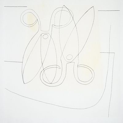 Ben Nicholson , Scissors, 1968. Бумага, шелкография. Ограниченный тираж. Лицензионная печать. 