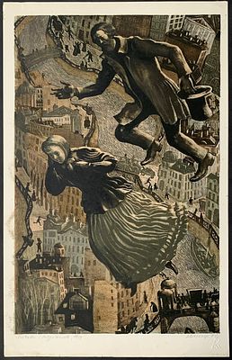 из перых!] Виктор Вильнер. Любовь Свидригайлова. 1974, литография, 55,5х36 см. Лист 62х39,5 см. 