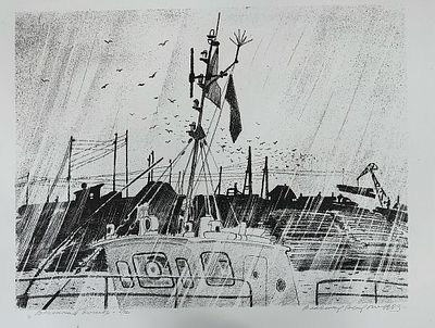 В .Ветрогонский "Весенний дождь" 1983 год, 50-63 см.литография 5 номер из 12.работа происходит 