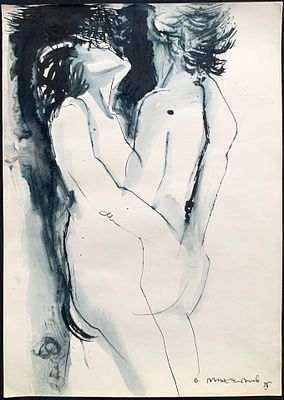 [ранний] Михайлов Вячеслав. Эмоциональный ноктюрн. 1987, бумага, тушь, лист 29,7х21 см. 