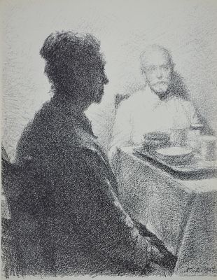 . Верейский Г.С. Большой пр. Портрет родителей художника. 1927 год. Бумага, лито-офсет. Размер: 