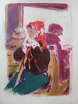 Матюх В. В поезде. 1960. Л.62х47. и.50х36. см.