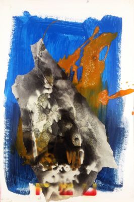 BLAIN JULIAN Rognac 1942 “Feu” - BLAIN JULIAN Rognac 1942 “Feu” acrilici spray e collage su 