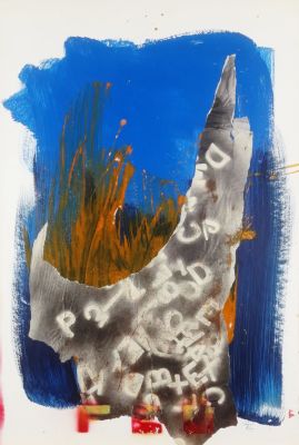 BLAIN JULIAN Rognac 1942 “Feu” - BLAIN JULIAN Rognac 1942 “Feu” acrilici spray e collage su 