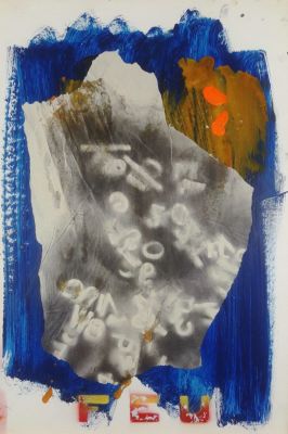 BLAIN JULIAN Rognac 1942 “Feu” - BLAIN JULIAN Rognac 1942 “Feu” acrilici spray e collage su 