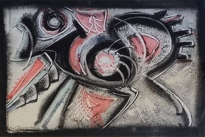 MASTROIANNI UMBERTO Fontana Liri 1910 - Marino 1998 "Composizione" - MASTROIANNI UMBERTO Fontana 