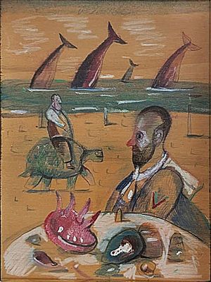 POSSENTI ANTONIO Lucca 1933 - 2016 "La spiaggia delle balene" - POSSENTI ANTONIO Lucca 