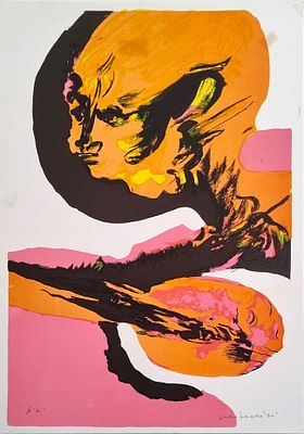 BRINDISI REMO Roma 1918 - Lido di Spina 1996 "Senza titolo" Serigrafia su cartoncino cm 24x33. 