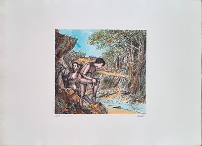 MORELLI VINCENZO Bagnacavallo 1896 - Bogliaco 1976 "Senza titolo" Incisione su cartoncino 