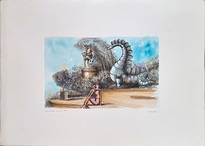 MORELLI VINCENZO Bagnacavallo 1896 - Bogliaco 1976 "Senza titolo" Incisione su cartoncino 
