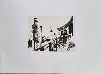 OCELLO GIANCARLO Roma XX sec. "Senza titolo" Incisione su cartoncino cm 70x50. Firma e timbro 