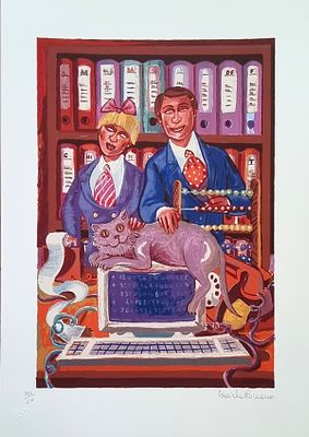 ROMANO DANIELA Napoli 1947 - Roma 2009 "Senza titolo" Serigrafia su cartoncino cm 35x50. Firma 