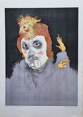 SANTINI RENATO Viareggio 1912 - 1995 "Maschera inglese" - SANTINI RENATO Viareggio 1912 