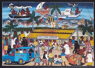 MALIKITA M. MARUS Tanzania 1964 "Mercato del pesce" - MALIKITA M. MARUS Tanzania 1964 