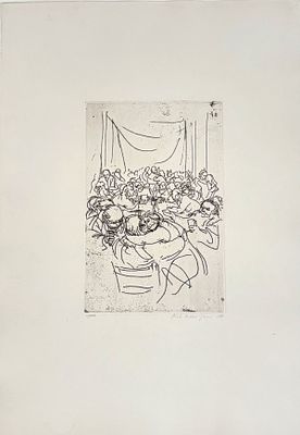 ANNIGONI PIETRO Milano 1910 - Firenze 1988 "Il comizio dei folli" - ANNIGONI PIETRO 